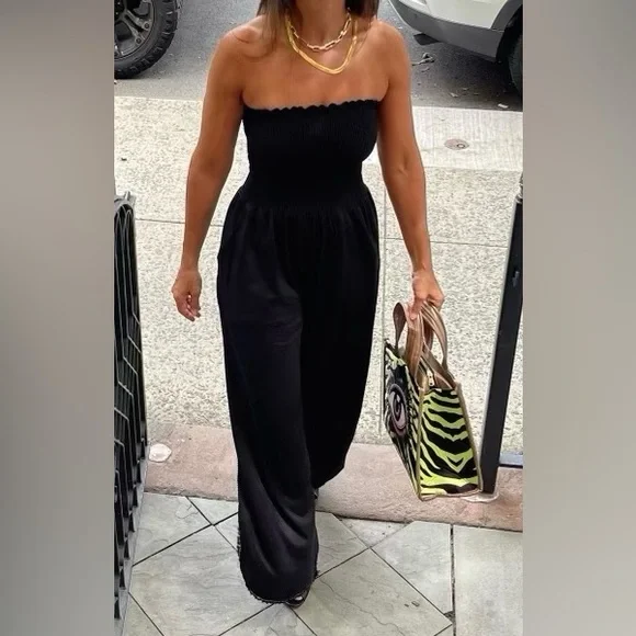 Resort Wear Peixoto Black Iris jumpsuit - Picture 3 of 6